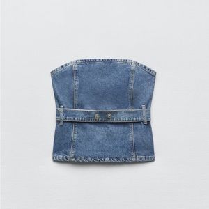 Denim Corset Top (LIKE NEW) Zara